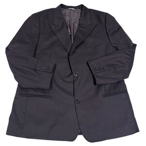 Everett Hall Navy Blue Blazer Loro Piana Super 130s Wool Made in Italy Mens 46R